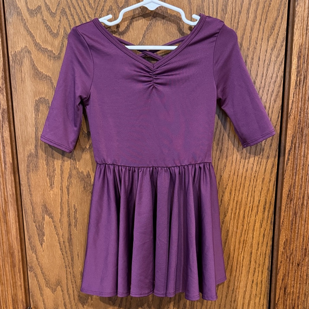 Dot Dot Smile Elegant Purple Kids Dress Dance